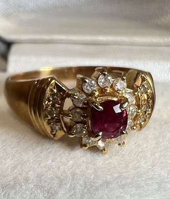 k18ルビー/メレダイヤ リング　お買取りです