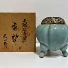 天然站青磁 香炉　お買取りです